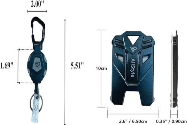1 x Retractable Keychain Heavy Duty Carabiner Tactical ID Card Holder Badge Reel - Image 9