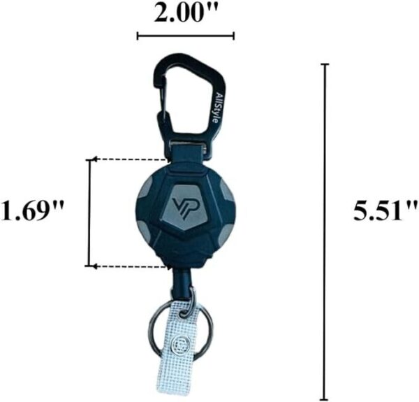 2x Retractable Keychain Heavy Duty Carabiner Badge Holder Tactical ID Badge Reel - Image 8